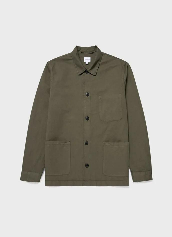 SUNSPEL Jackets and Coats Cotton Linen Twin Pocket Jacket Khaki 8211 Men