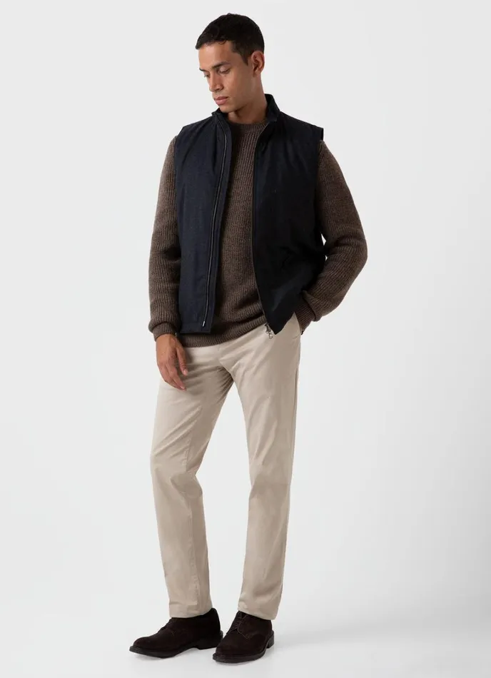 SUNSPEL Jackets and Coats Insulated Wool Vest Charcoal Melange 8211 Men