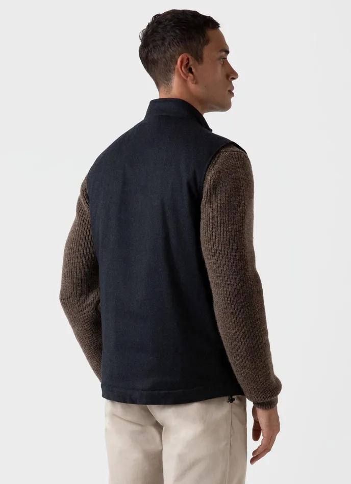 SUNSPEL Jackets and Coats Insulated Wool Vest Charcoal Melange 8211 Men