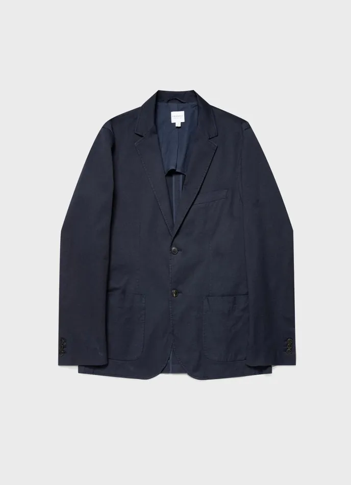 SUNSPEL Jackets and Coats Unstructured Blazer Navy 8211 Men