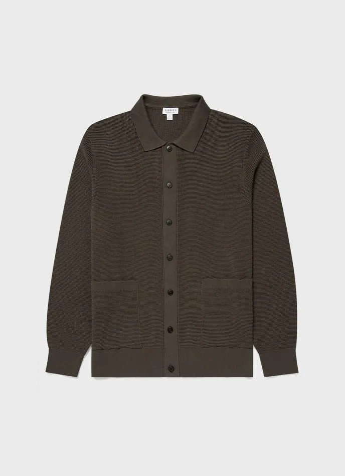 SUNSPEL Jackets and Coats Waffle Stitch Jacket Khaki 8211 Men