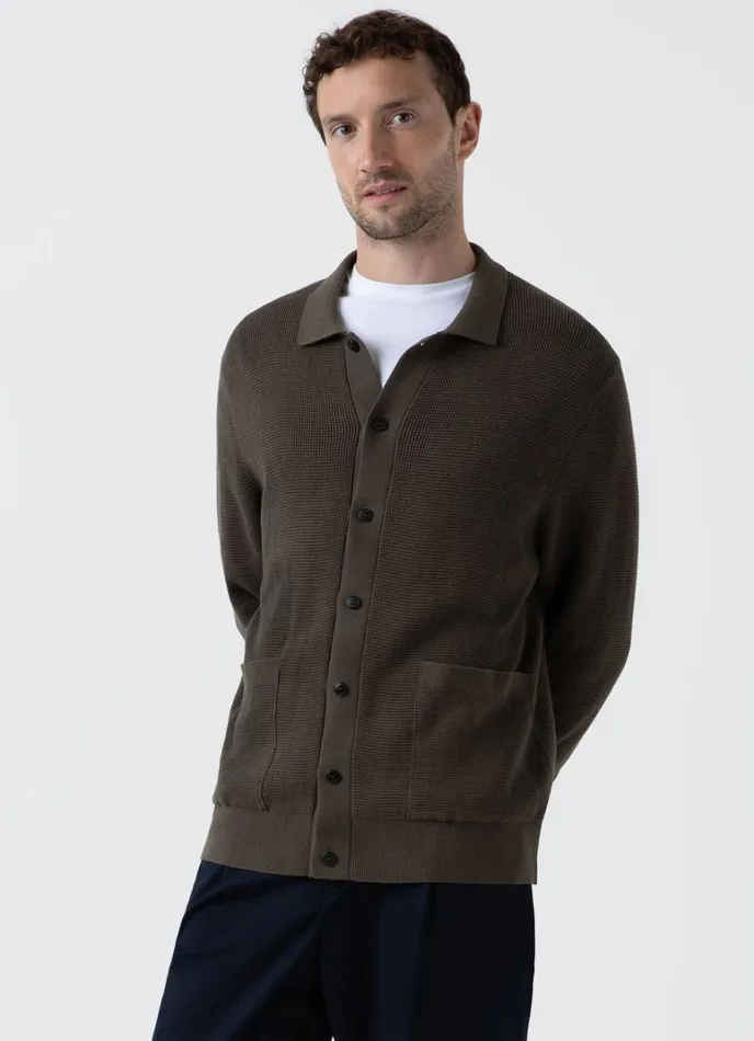 SUNSPEL Jackets and Coats Waffle Stitch Jacket Khaki 8211 Men