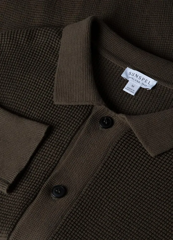 SUNSPEL Jackets and Coats Waffle Stitch Jacket Khaki 8211 Men