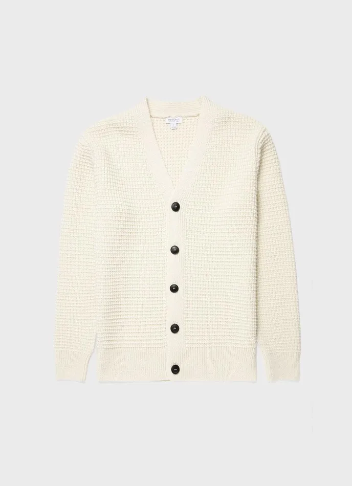 SUNSPEL Knitwear Fisherman Cardigan Ecru 8211 Men