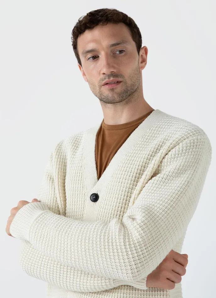 SUNSPEL Knitwear Fisherman Cardigan Ecru 8211 Men
