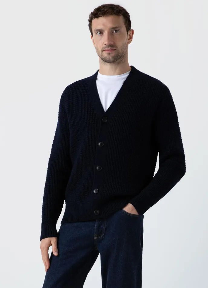 SUNSPEL Knitwear Fisherman Cardigan Navy 8211 Men