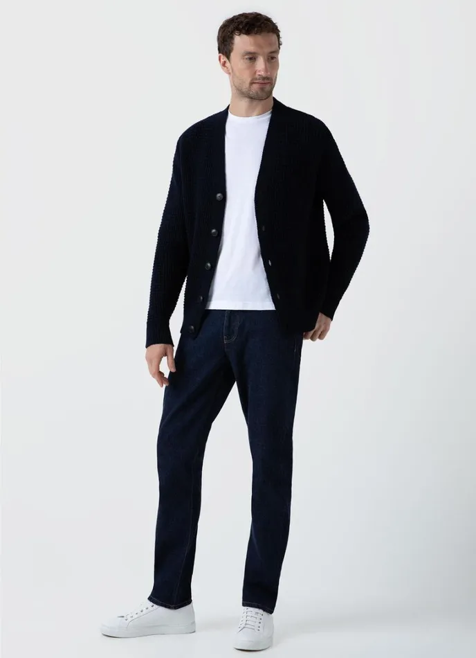 SUNSPEL Knitwear Fisherman Cardigan Navy 8211 Men