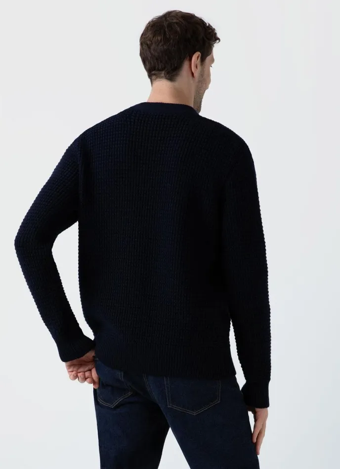 SUNSPEL Knitwear Fisherman Cardigan Navy 8211 Men