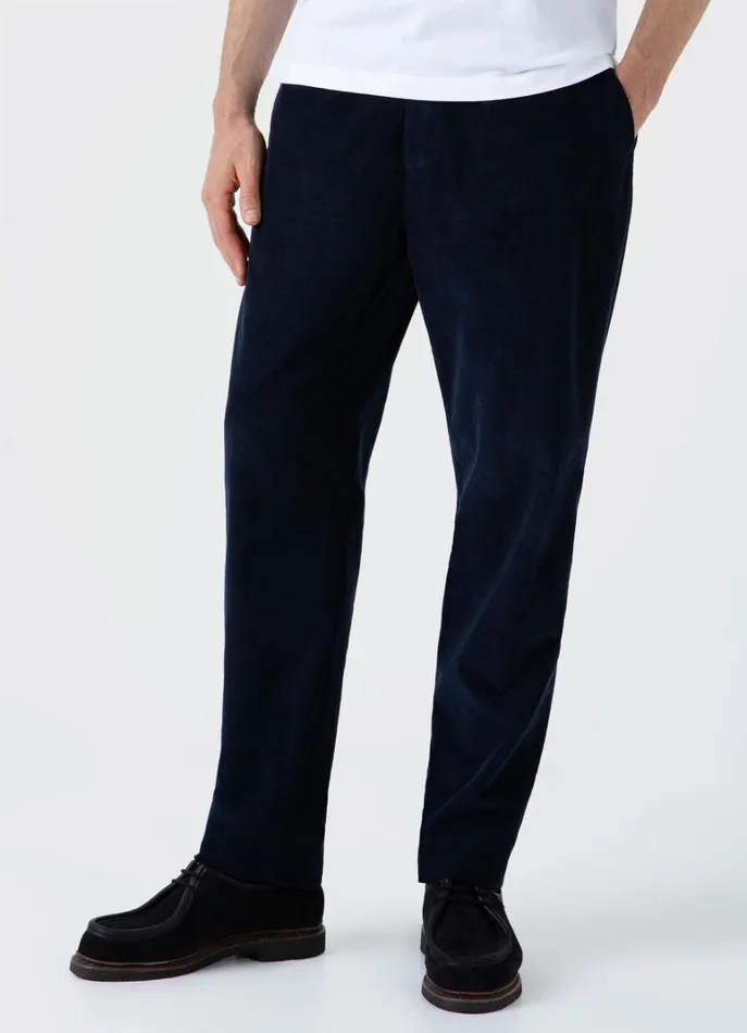 SUNSPEL Pants Cellular Cord Drawstring Trouser Navy 8211 Men