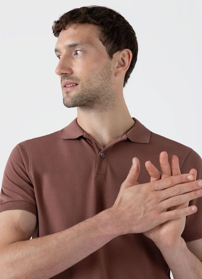 SUNSPEL Polo Shirts Piqu Polo Shirt Brown 8211 Men