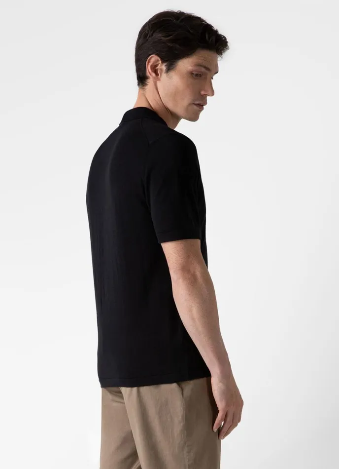 SUNSPEL Shirts Sea Island Cotton Knit Shirt Black 8211 Men
