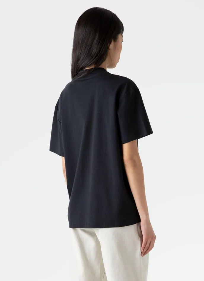 SUNSPEL Tshirts and Tops Mock Neck Heavyweight Tshirt Black 8211 Women