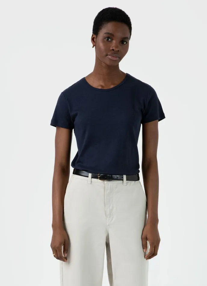 SUNSPEL Tshirts and Tops Sea Island Cotton Tshirt Navy 8211 Women