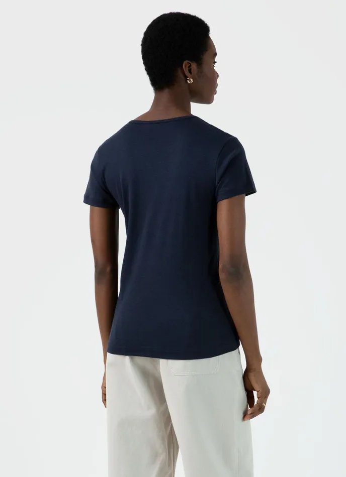SUNSPEL Tshirts and Tops Sea Island Cotton Tshirt Navy 8211 Women