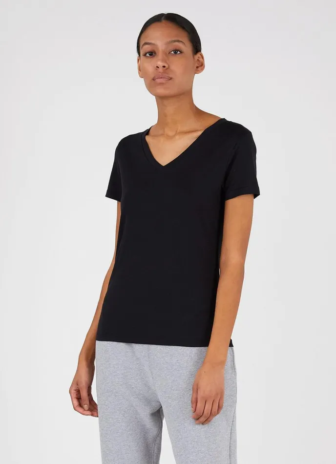 SUNSPEL Tshirts and Tops Vneck Tshirt Black 8211 Women