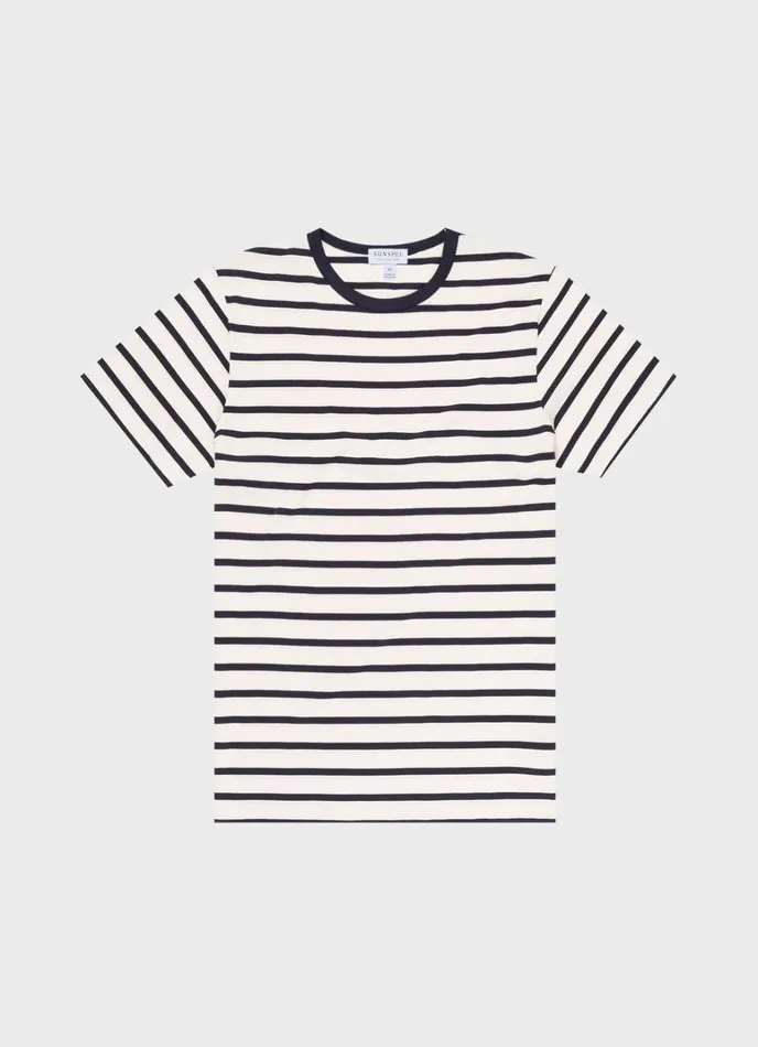 SUNSPEL Tshirts Classic Tshirt Ecrunavy Breton Stripe 8211 Men
