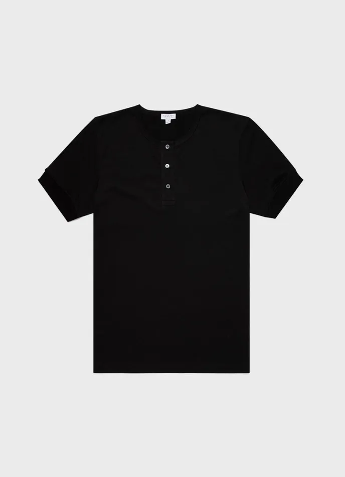 SUNSPEL Tshirts Henley Tshirt Black 8211 Men