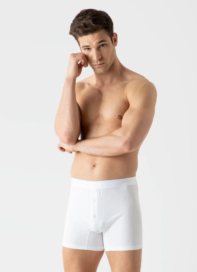 SUNSPEL Trunks and Shorts Superfine Cotton TwoButton Shorts White 8211 Men