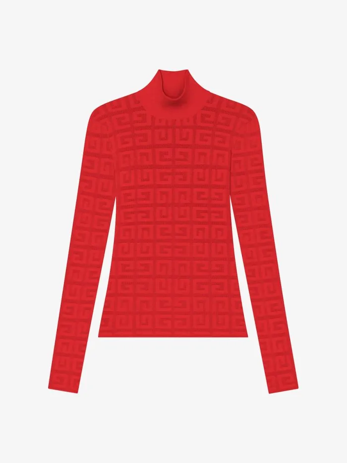 Sweater In 4g Jacquard Red Women Givenchy Sweaters