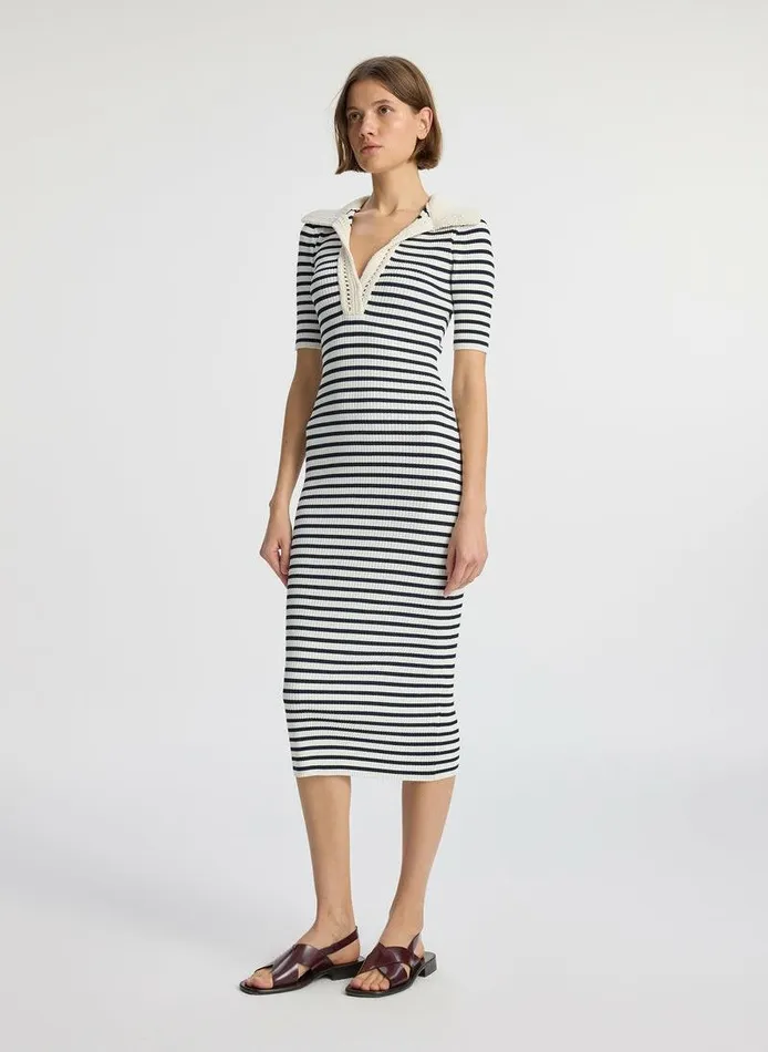 Sweaters Women ALC Darcy Crochet Trim Midi Dress Navybone Sweaters Women ALC Darcy Crochet Trim Midi Dress Navybone