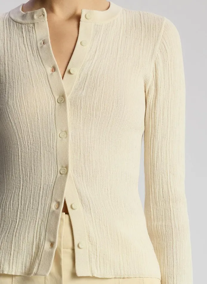 Sweaters Women ALC Fisher Fine Cotton Cardigan White Sweaters Women ALC Fisher Fine Cotton Cardigan White