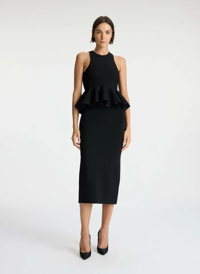Sweaters Women ALC Talia Peplum Knit Top Black