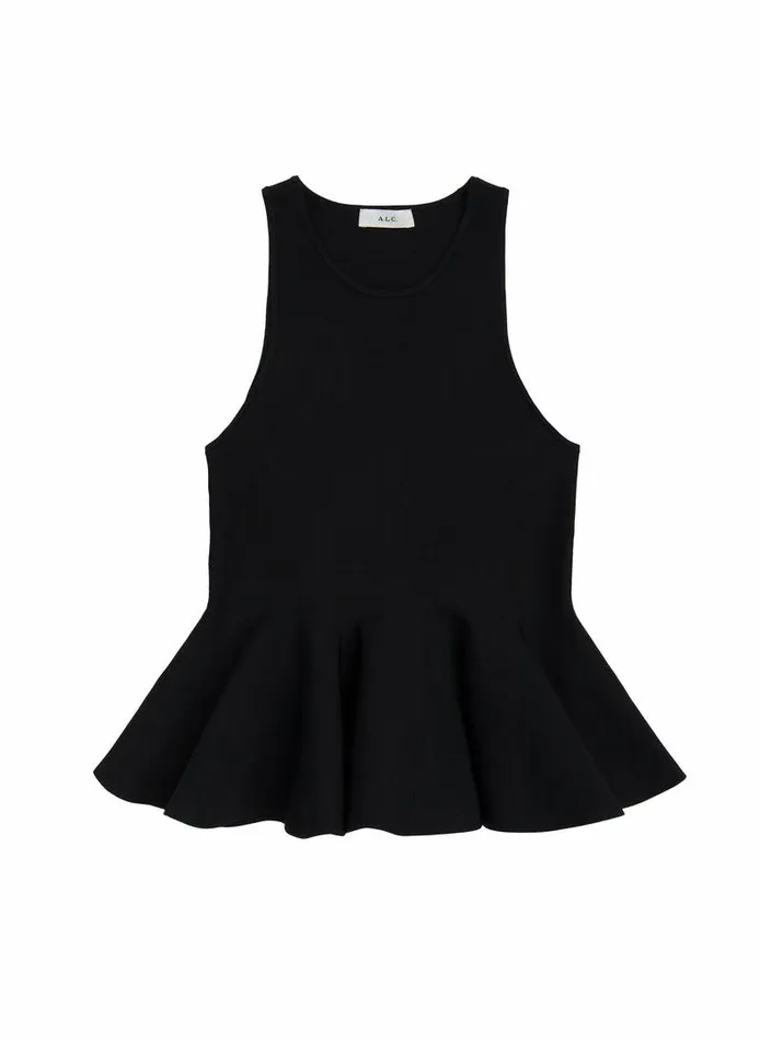 Sweaters Women ALC Talia Peplum Knit Top Black Sweaters Women ALC Talia Peplum Knit Top Black