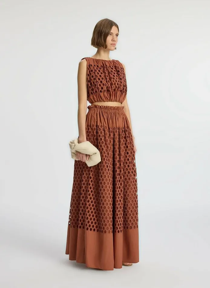 Swim Women ALC Flora Eyelet Maxi Skirt Sequoia