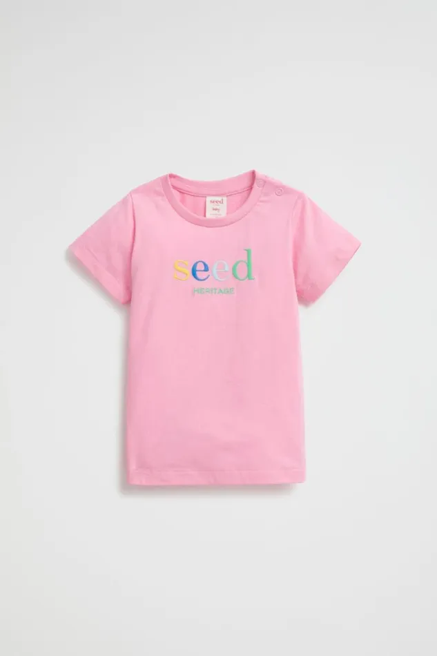 TShirts and Tops Baby Seed Heritage Core Logo Tee Candy Pink Multi