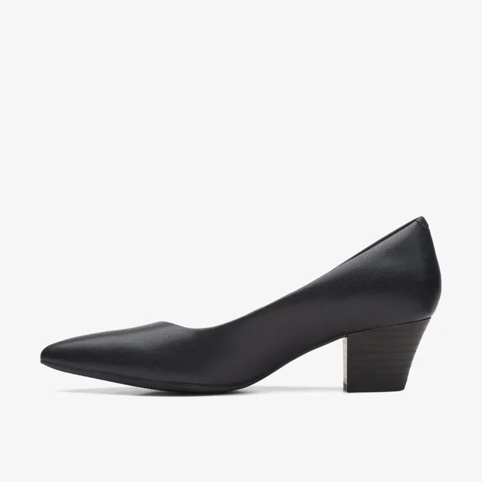 Teresa Step Black Leather Women Clarks Dress Shoes