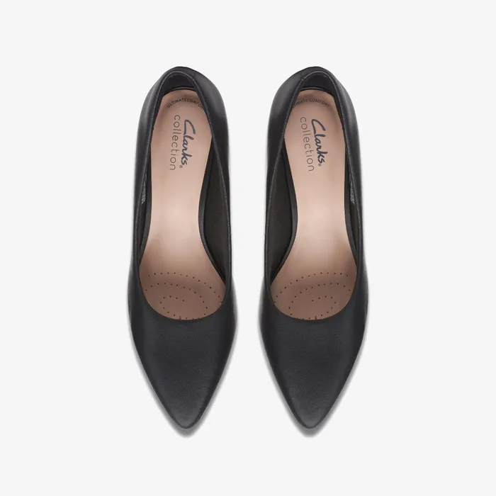 Teresa Step Black Leather Women Clarks Dress Shoes