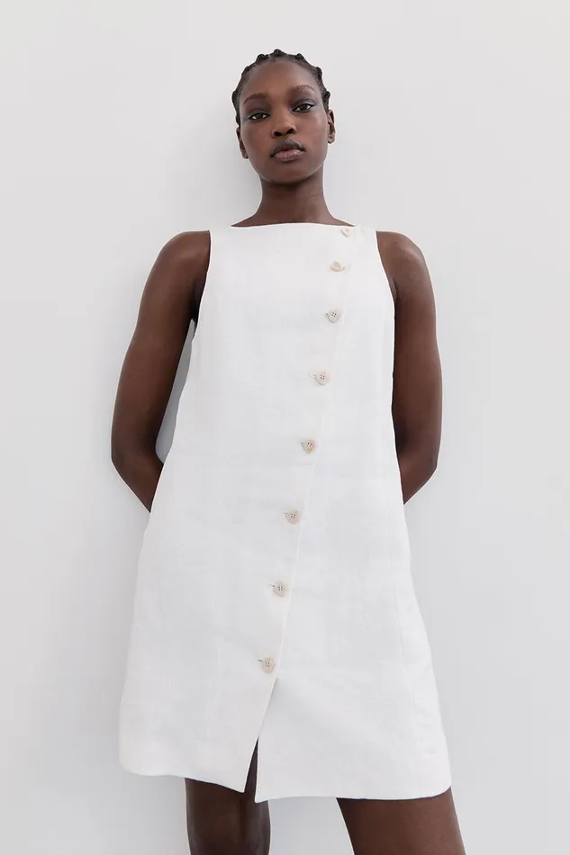 TOMMY WHITE LINEN MINI DRESS Women DISSH Mini Dresses