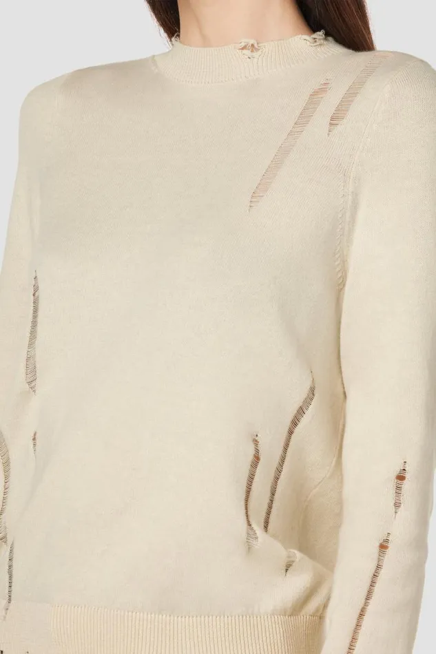 Tops and Sweaters Women Hudson Jeans Long Sleeve Twist Back Sweater Cream Tops and Sweaters Women Hudson Jeans Long Sleeve Twist Back Sweater Cream