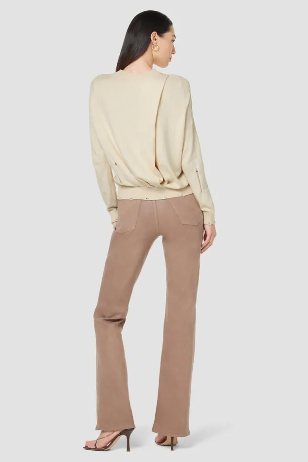 Tops and Sweaters Women Hudson Jeans Long Sleeve Twist Back Sweater Cream Tops and Sweaters Women Hudson Jeans Long Sleeve Twist Back Sweater Cream