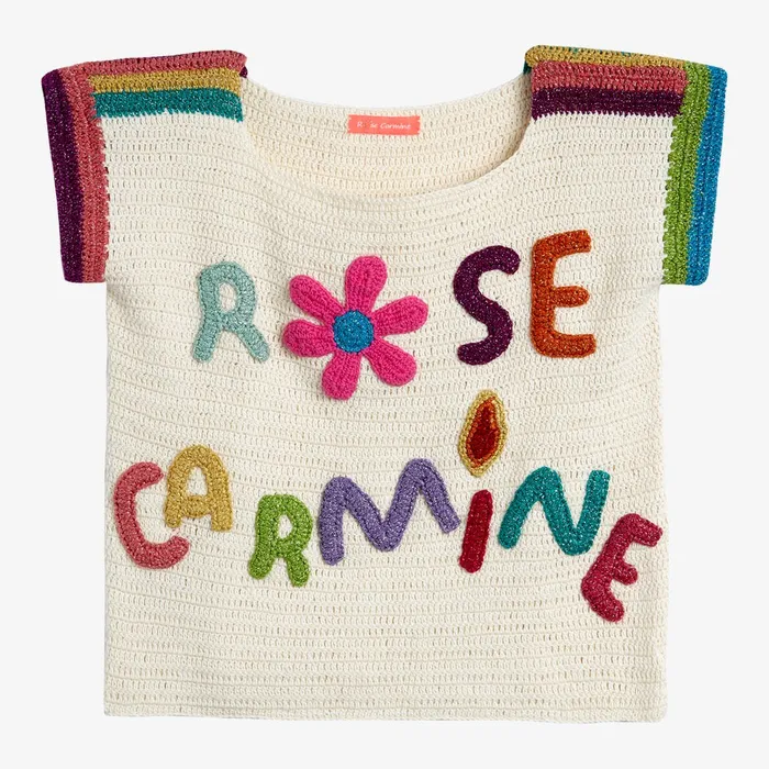 Tops Women Rose Carmine TOP COTTON 10TH ANNIVERSARY ECRU