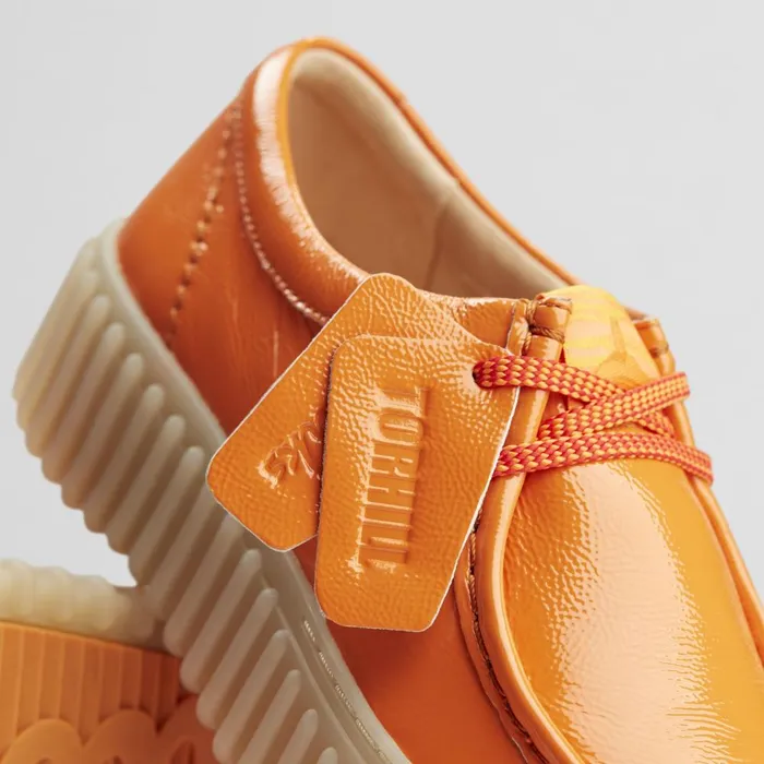 Torhill Bee Orange Patent Women Clarks Platforms