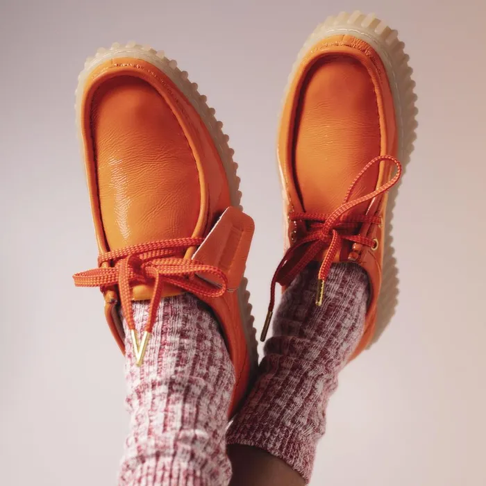 Torhill Bee Orange Patent Women Clarks Platforms