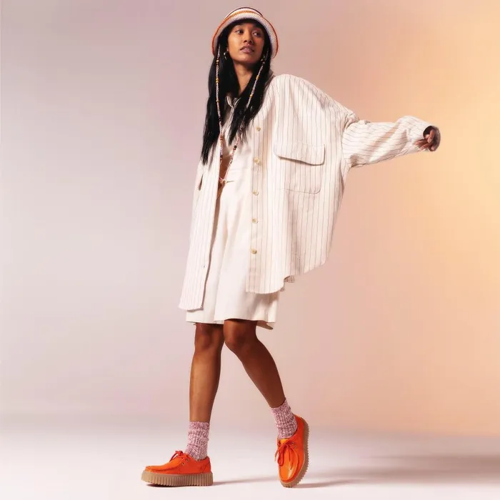 Torhill Bee Orange Patent Women Clarks Platforms