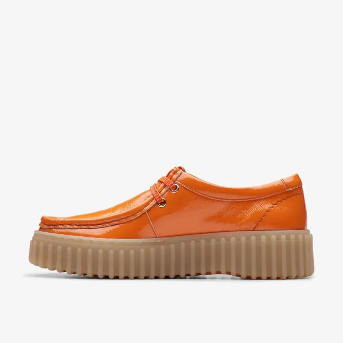 Torhill Bee Orange Patent Women Clarks Platforms
