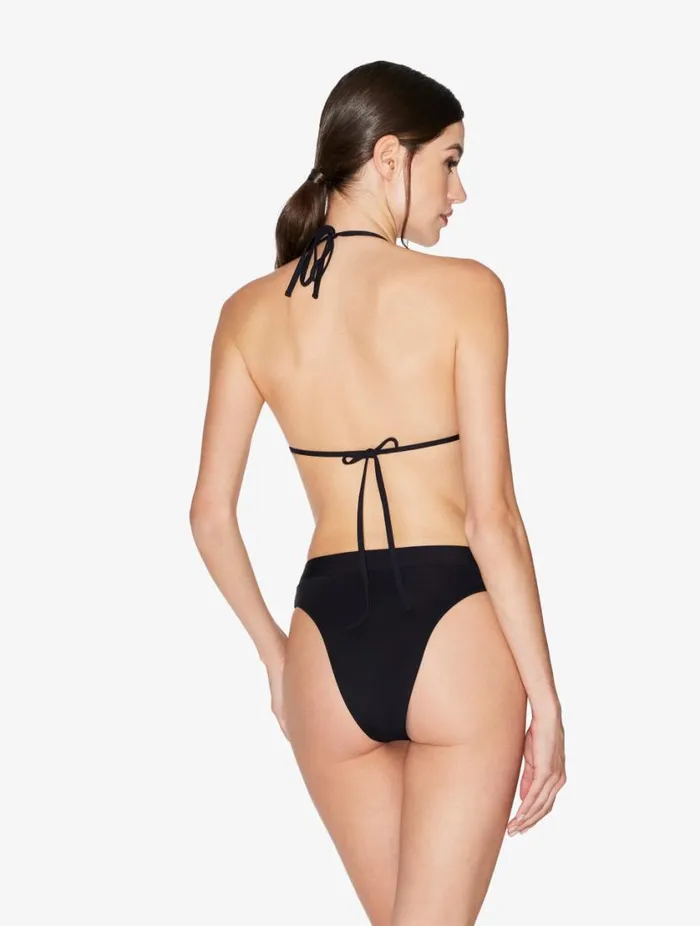 Triangle Bikini Top In Black With Beading Swim La Perla Bikinis