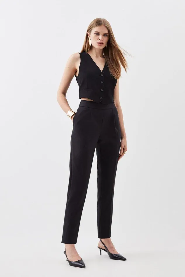 Trousers Women Karen Millen Compact Stretch High Waist Tailored Trousers Black Trousers Women Karen Millen Compact Stretch High Waist Tailored Trousers Black