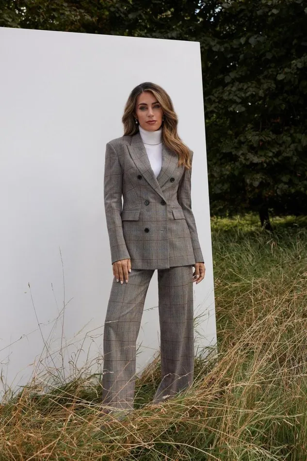 Trousers Women Karen Millen Lydia Millen Tailored Check Wide Leg Trousers