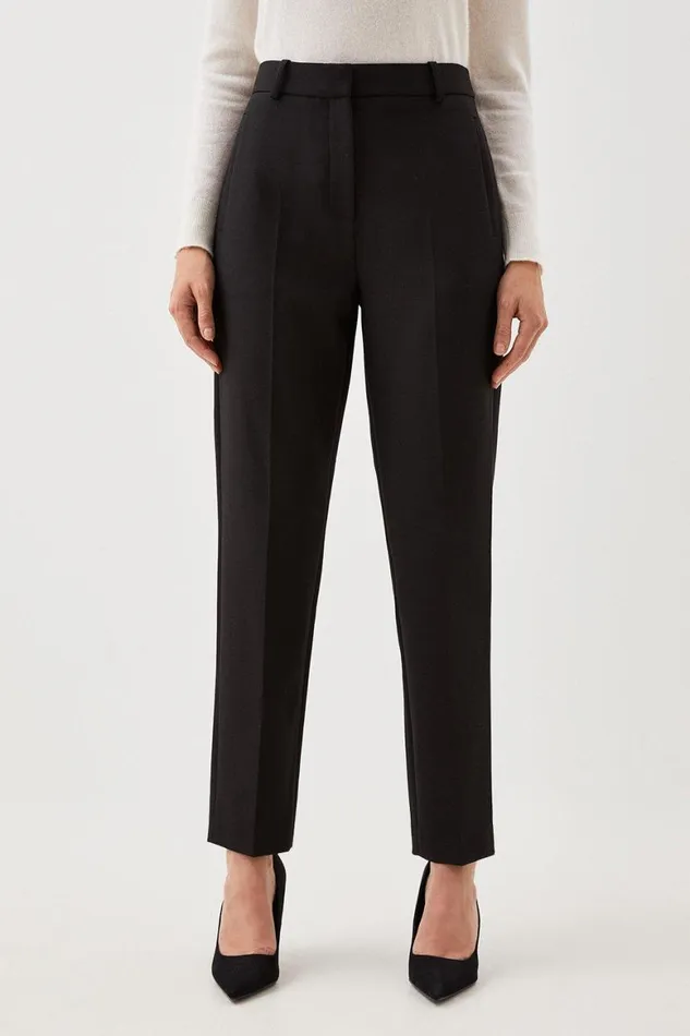 Trousers Women Karen Millen Petite Tailored Compact Stretch Slim Leg Tailored Trouser Black