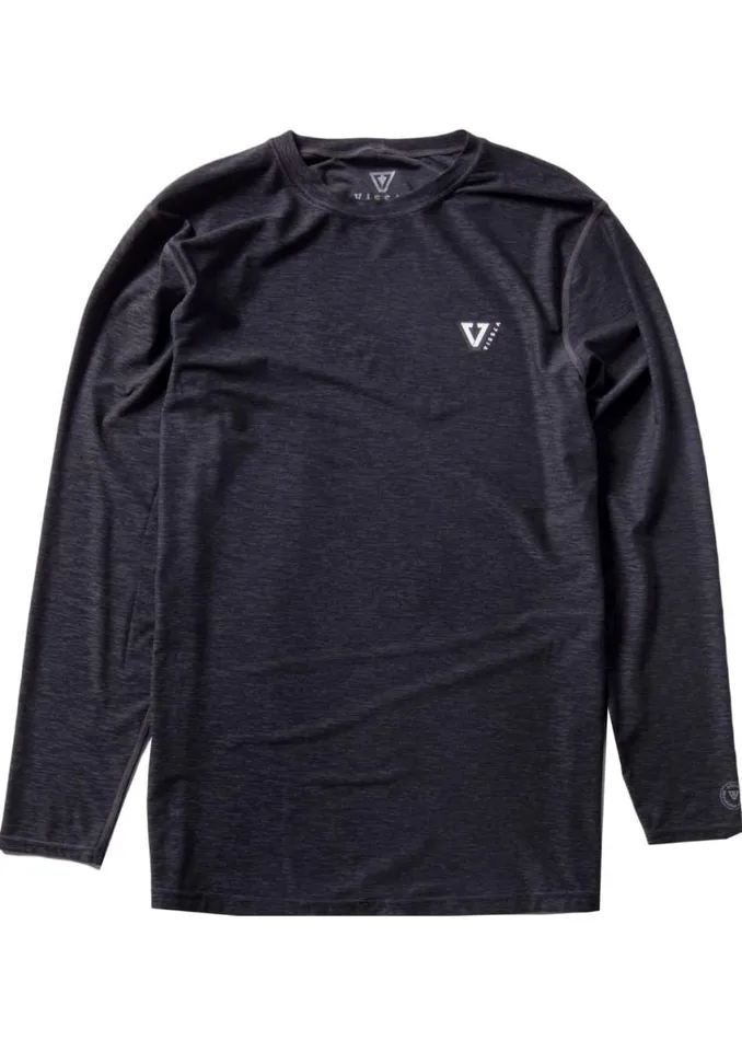 Twisted Eco Long Sleeve Sun Shirt Black Heather Men Vissla Wetsuits