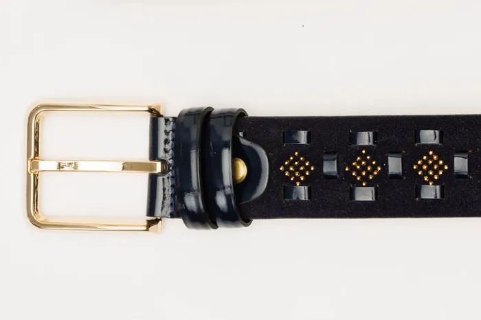 Vinci Leather Leather Belts The Vicino Navy Leather Belt 8211 Men