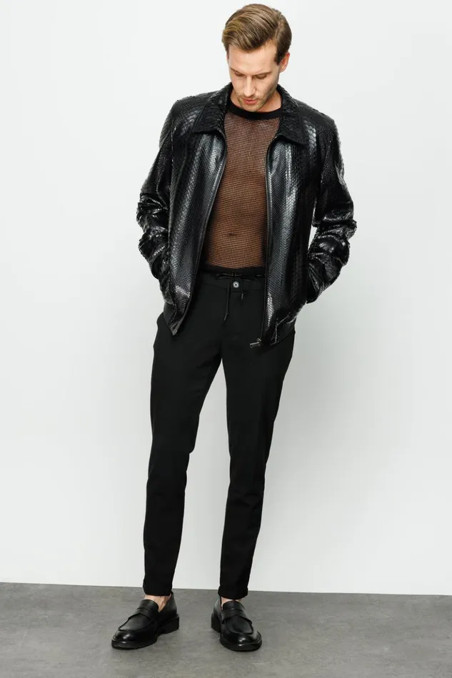 Vinci Leather Leather Jackets The Claribel Pythn Black Skin Leather Jacket 8211 Men