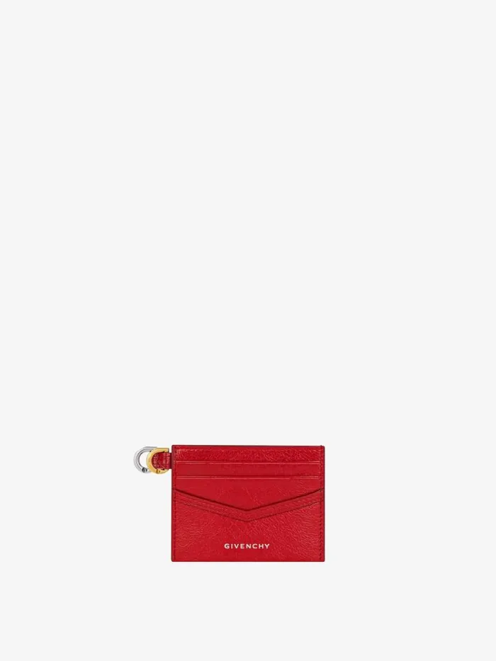 Voyou Card Holder In Leather Vermillon Women Givenchy Wallets and Card Holders