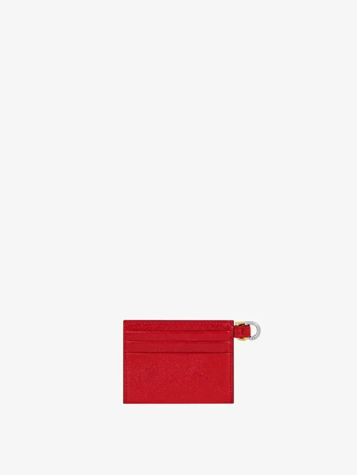 Voyou Card Holder In Leather Vermillon Women Givenchy Wallets and Card Holders