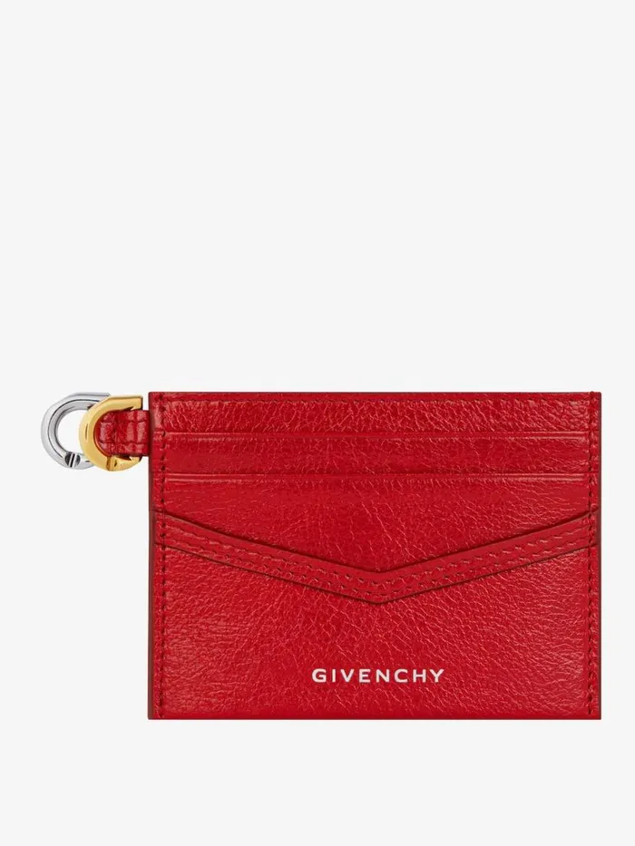 Voyou Card Holder In Leather Vermillon Women Givenchy Wallets and Card Holders