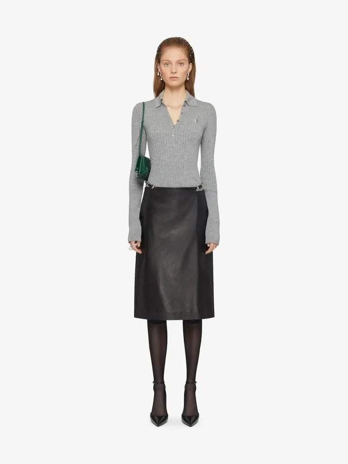 Voyou Wrap Skirt In Leather Black Women Givenchy Skirts